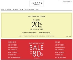 Jaeger Outlet Discount Code