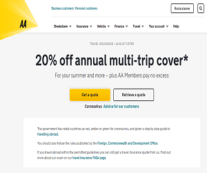 The AA Travel Insurance Promotional Code